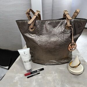 Michael Kors Brown Metallic Tote Bag - EUC